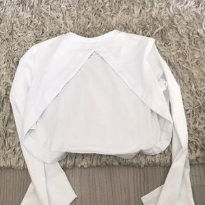 Light blue backless long sleeve